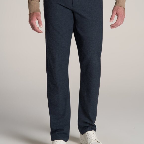 American Tall TAPERED-FIT Stretch Flannel 5 Pocket Pants for Tall Men in Dark In - Picture 1 of 3